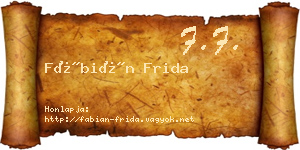 Fábián Frida névjegykártya
