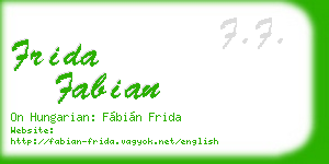 frida fabian business card