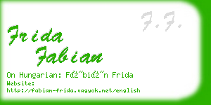 frida fabian business card